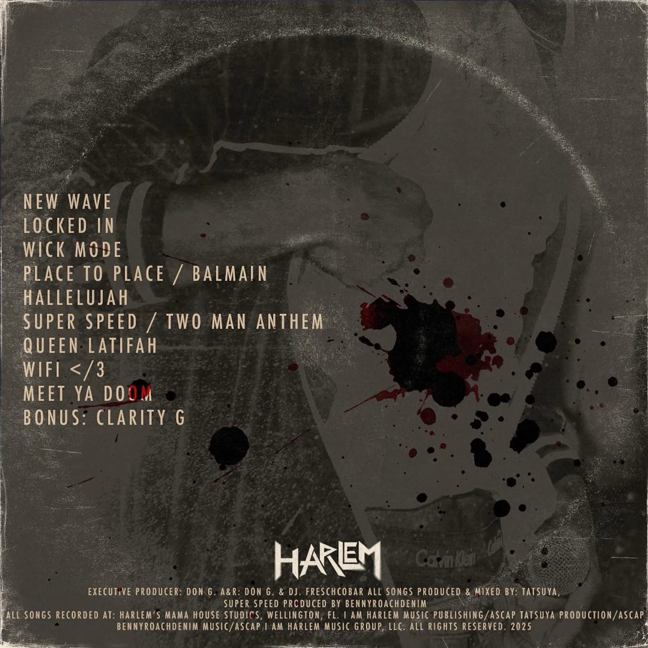 Blood Sweat and Tears grunge cover back with tracklist